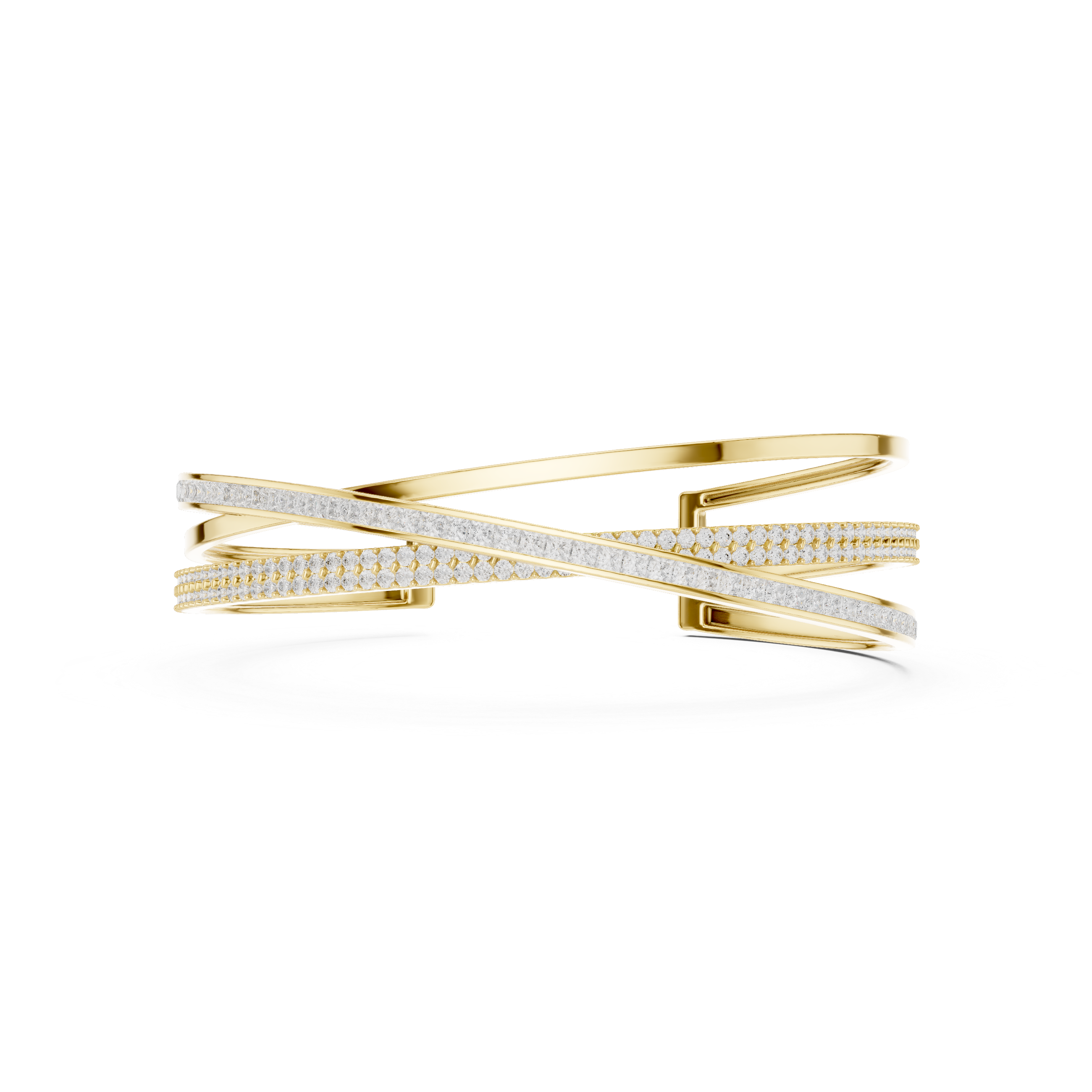 adjustable gold cuff bracelet front angle