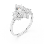 Marquise Solitaire Cluster Ring