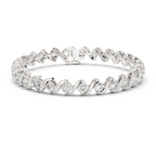 White gold infinity wave moissanite bracelet front view 7 inch