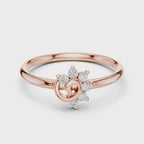 360 degree video of floral knot diamond ring in rose gold