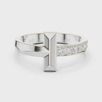 White Gold 0.21 Ct Pavé Men’s Ring Complete Turntable View