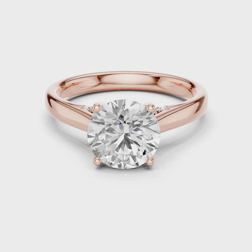 Rose gold premium moissanite ring luxury finish close up