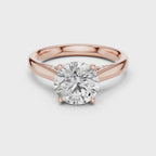 Rose gold premium moissanite ring luxury finish close up