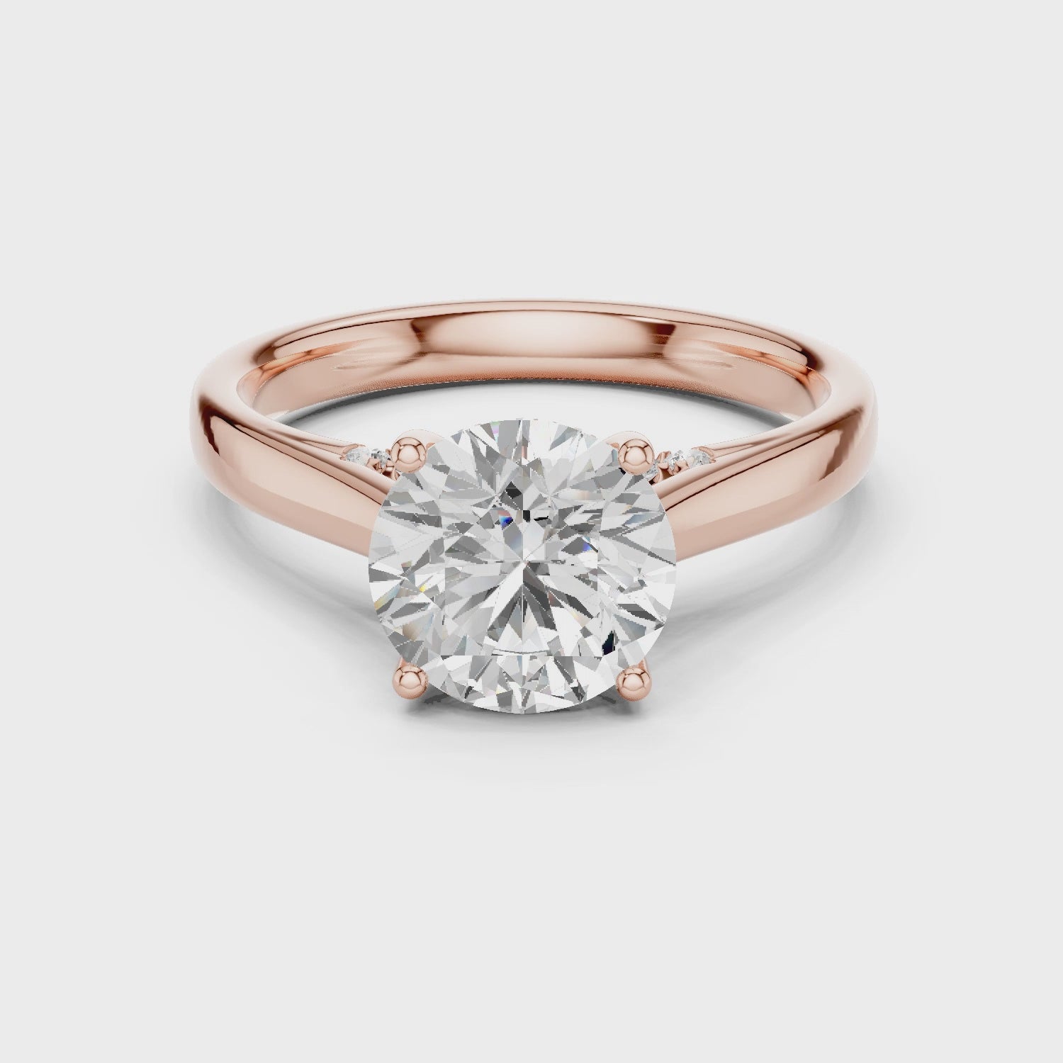 Rose gold premium moissanite ring luxury finish close up