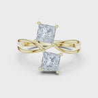 full rotation double stone ring
