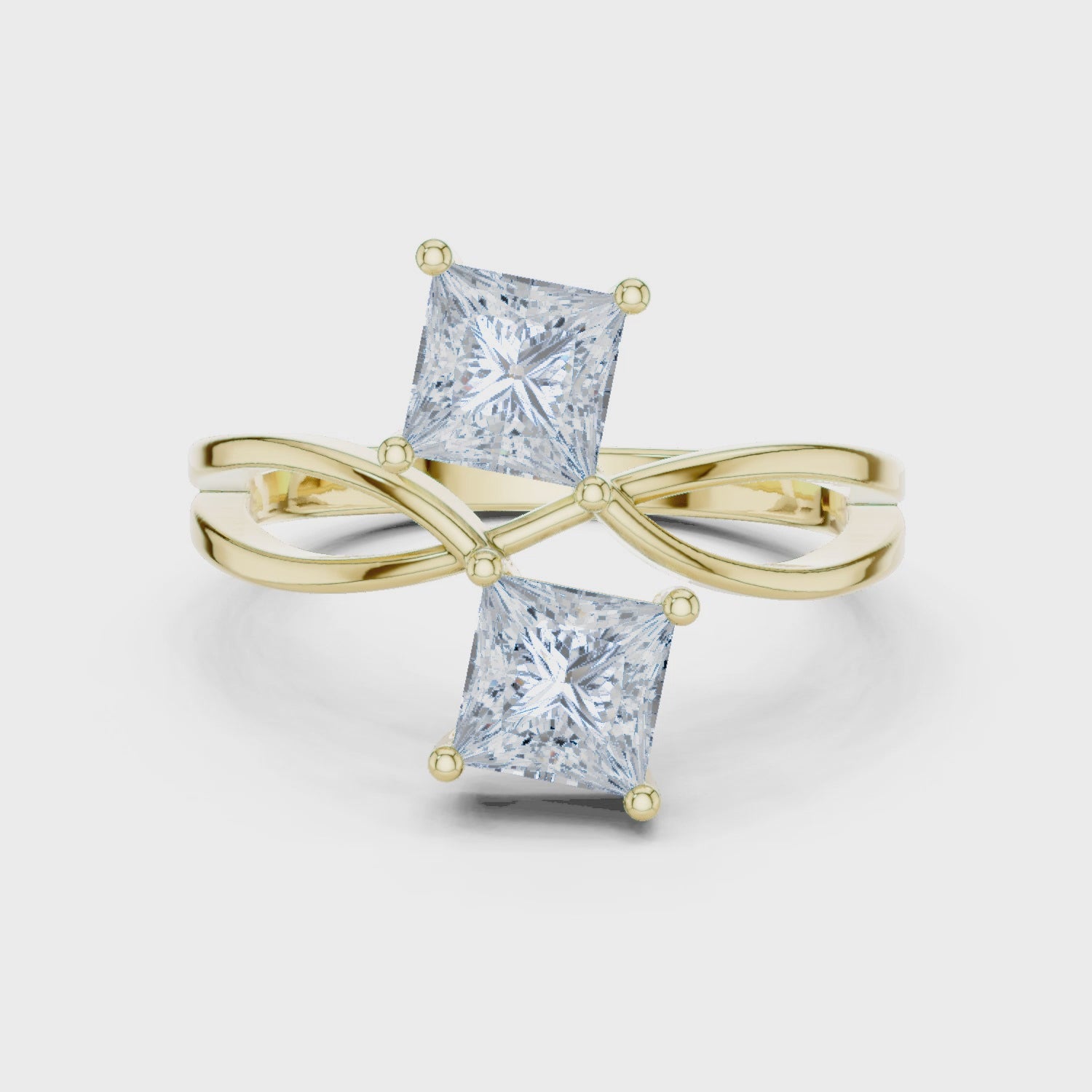 full rotation double stone ring