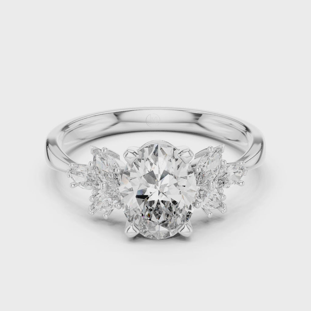 Oval Cluster Diamond Ring