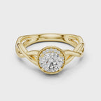 Yellow gold 360 rotation moissanite halo infinity ring Mozow X