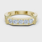 Yellow Gold 360 View Men’s 0.55 Ct Moissanite Anniversary Ring
