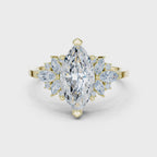 Marquise Solitaire Cluster Ring