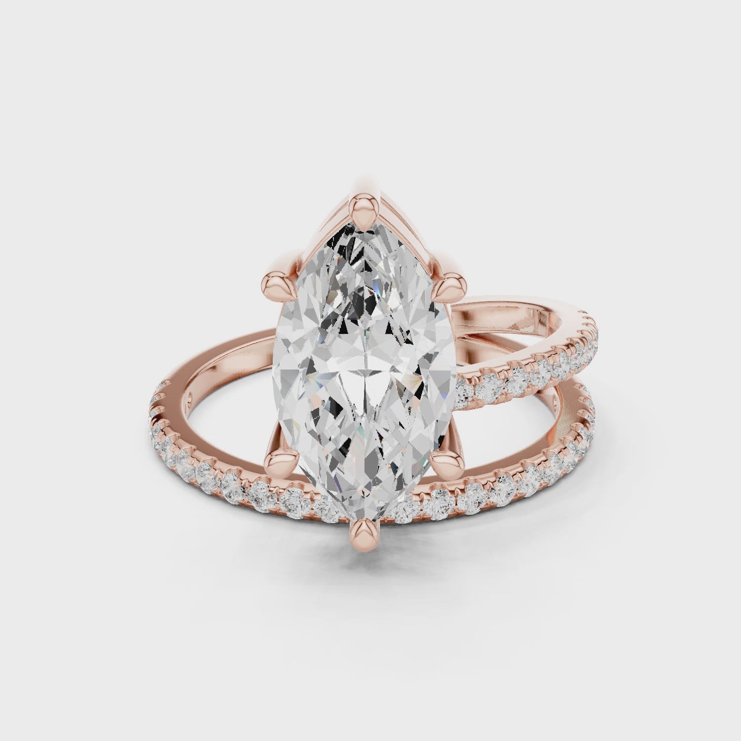 Mozow X rose gold engagement ring full rotation