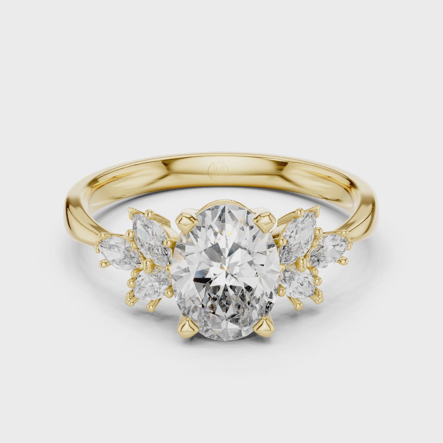 Oval Cluster Diamond Ring