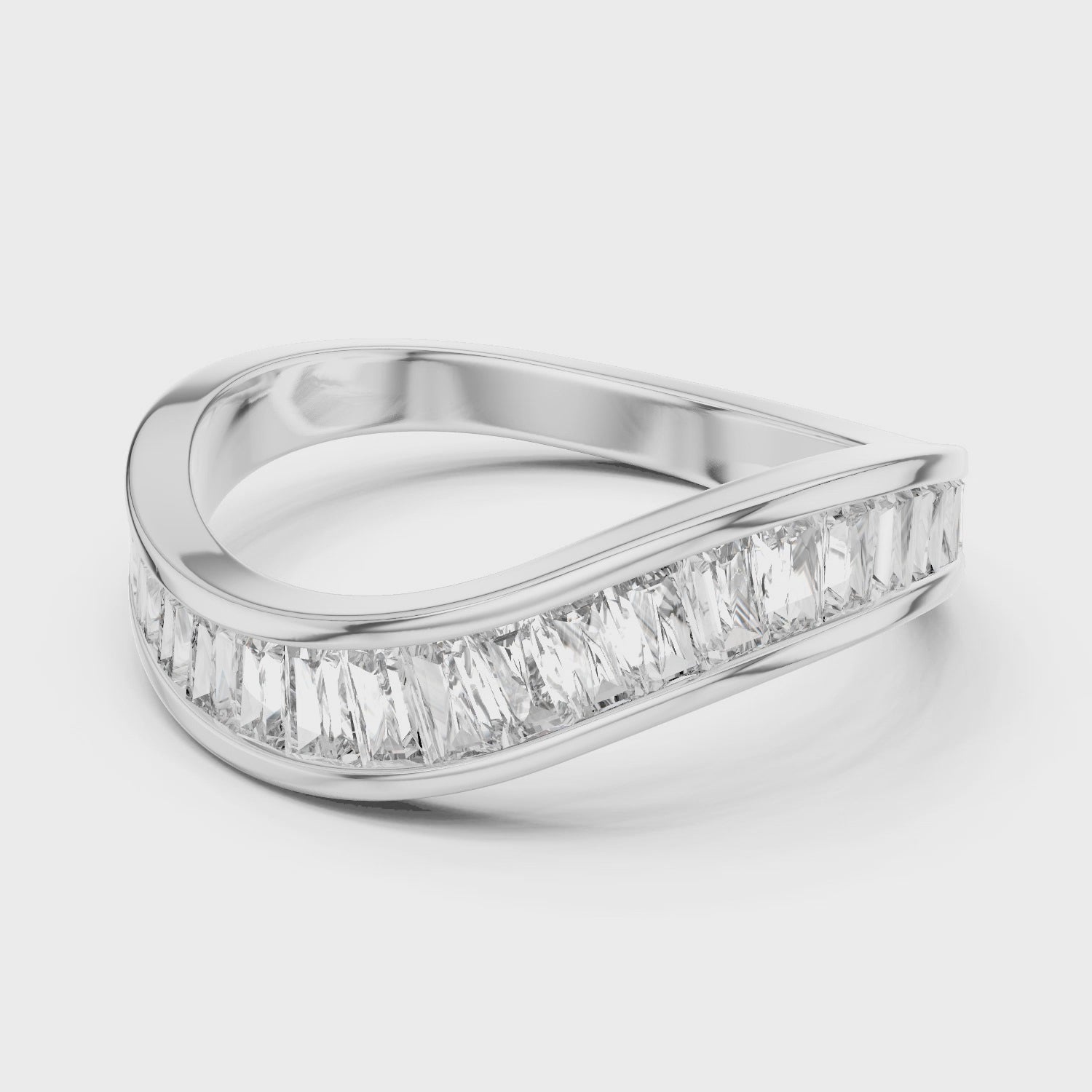Curved Baguette Band Ring