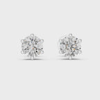 360 degree white gold round brilliant moissanite stud earrings Mozow X