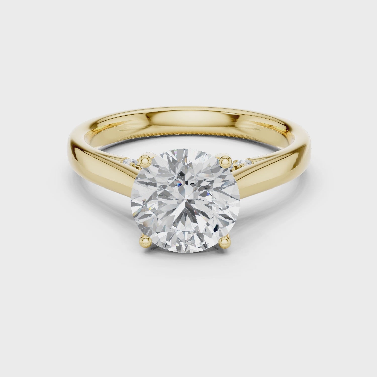 Yellow gold round moissanite ring minimal timeless look