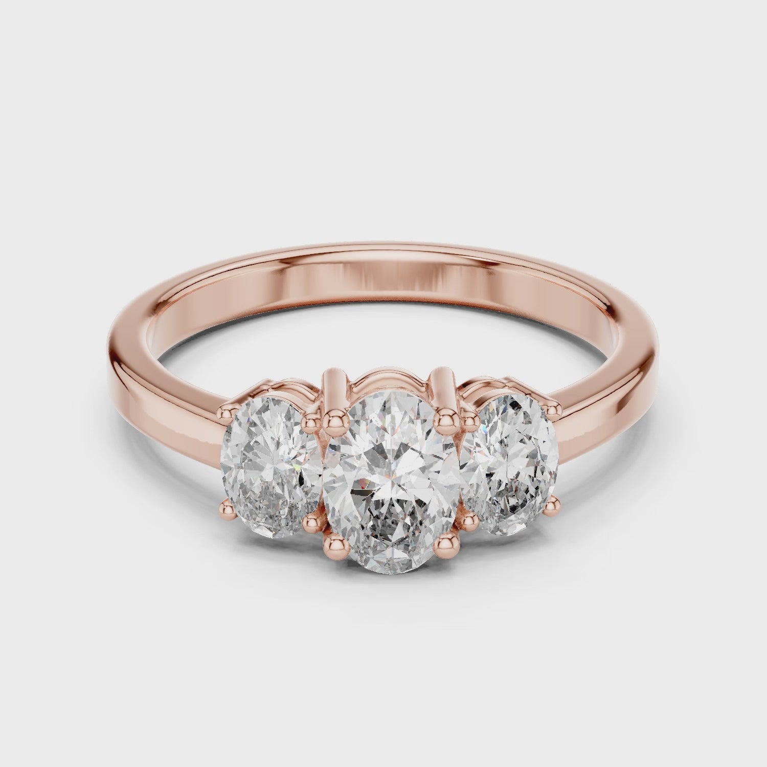 Rose gold 0.95 ct oval engagement ring 360 degree spin video
