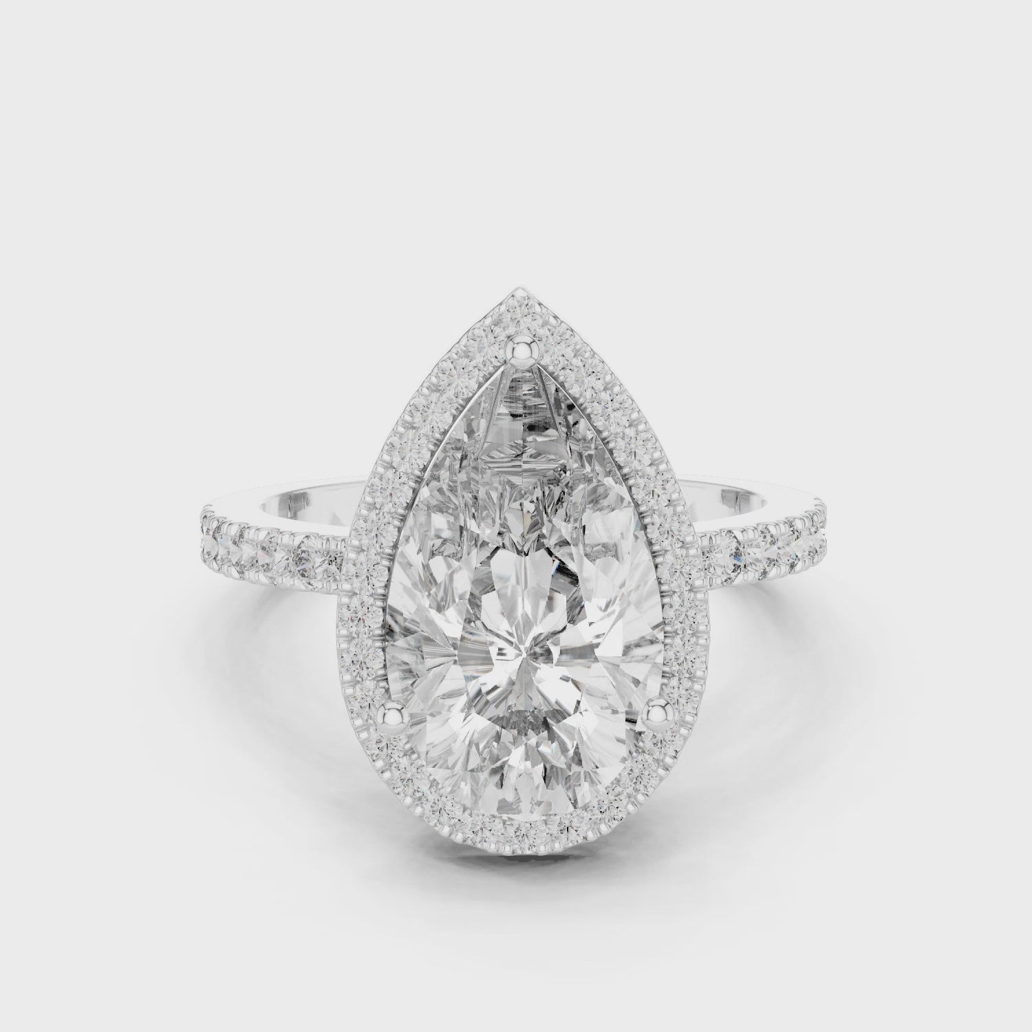 Pear Cut Halo Ring
