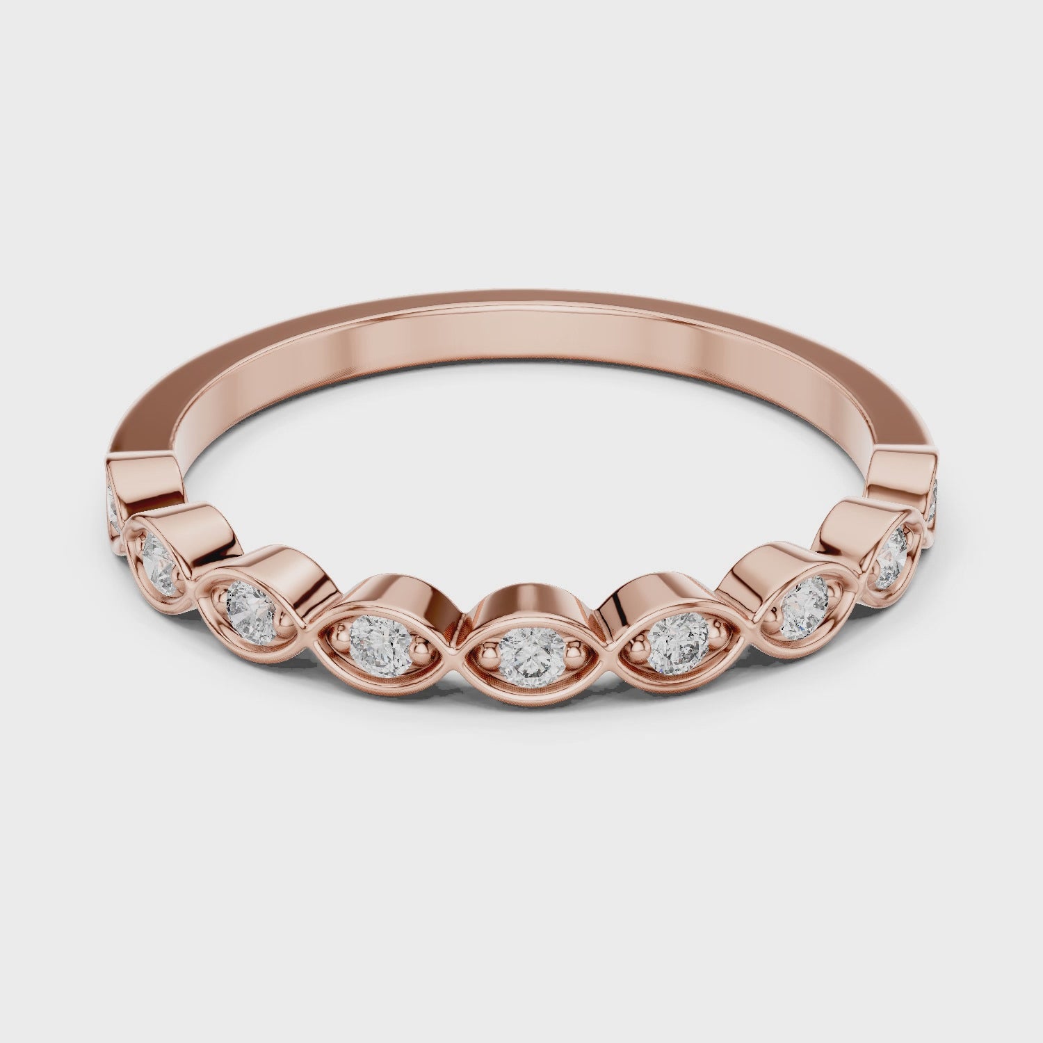 mozow x rose gold moissanite ring 360 rotating luxury band video