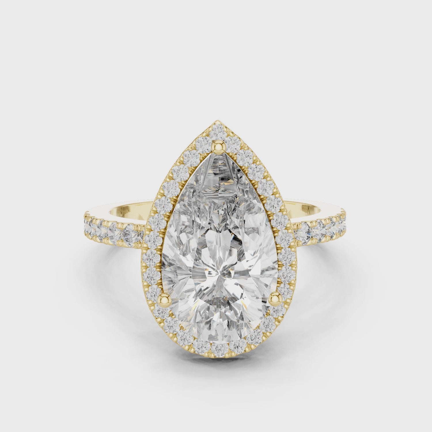 Pear Cut Halo Ring