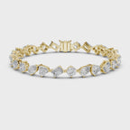 Yellow gold moissanite tennis bracelet 360 rotating view full sparkle
