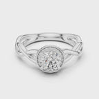 White gold 360 degree view infinity halo moissanite ring Mozow X