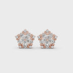 rose gold marquise cluster moissanite earrings 360 jewelry video
