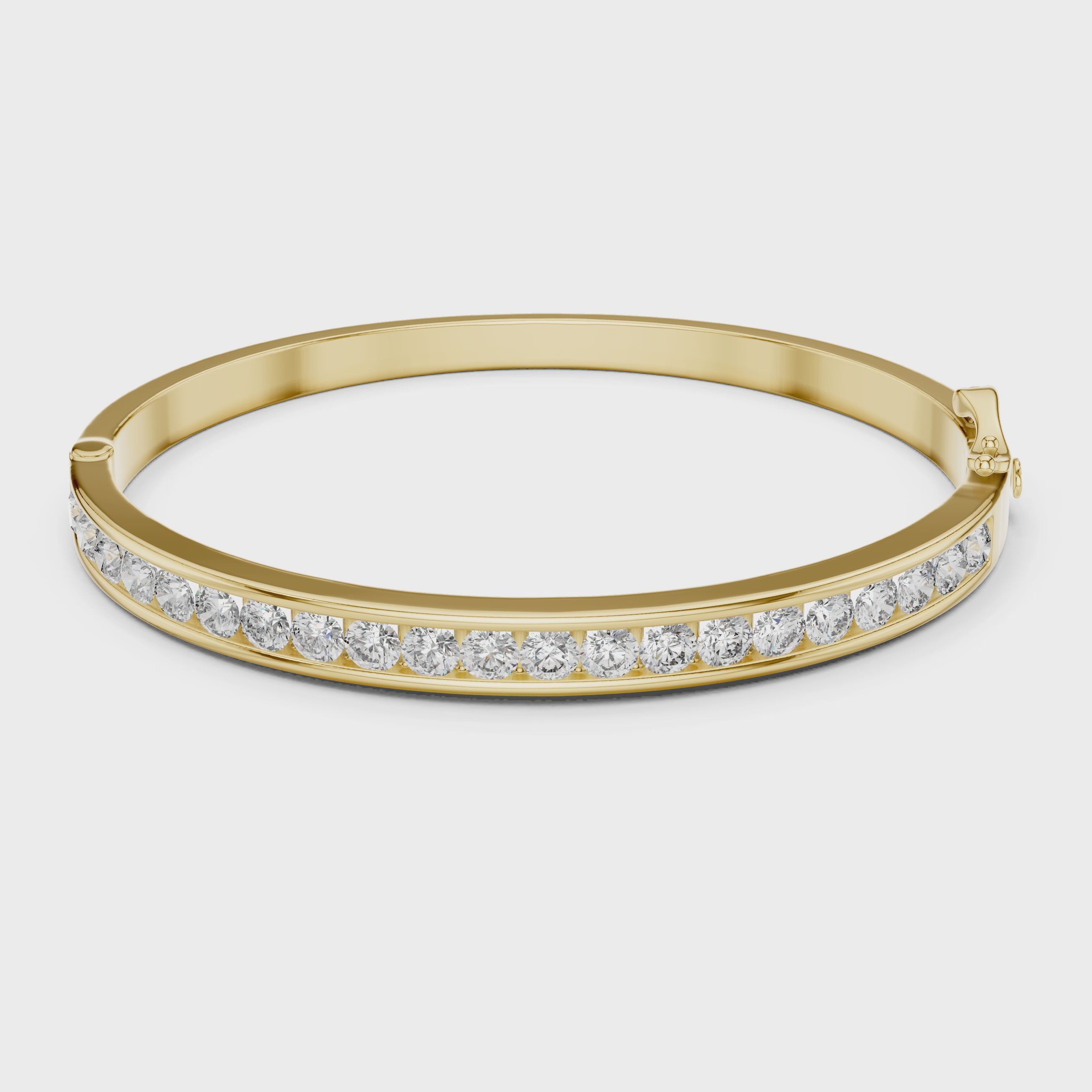360 degree view of nail design moissanite bracelet in gold and silver luxury finish