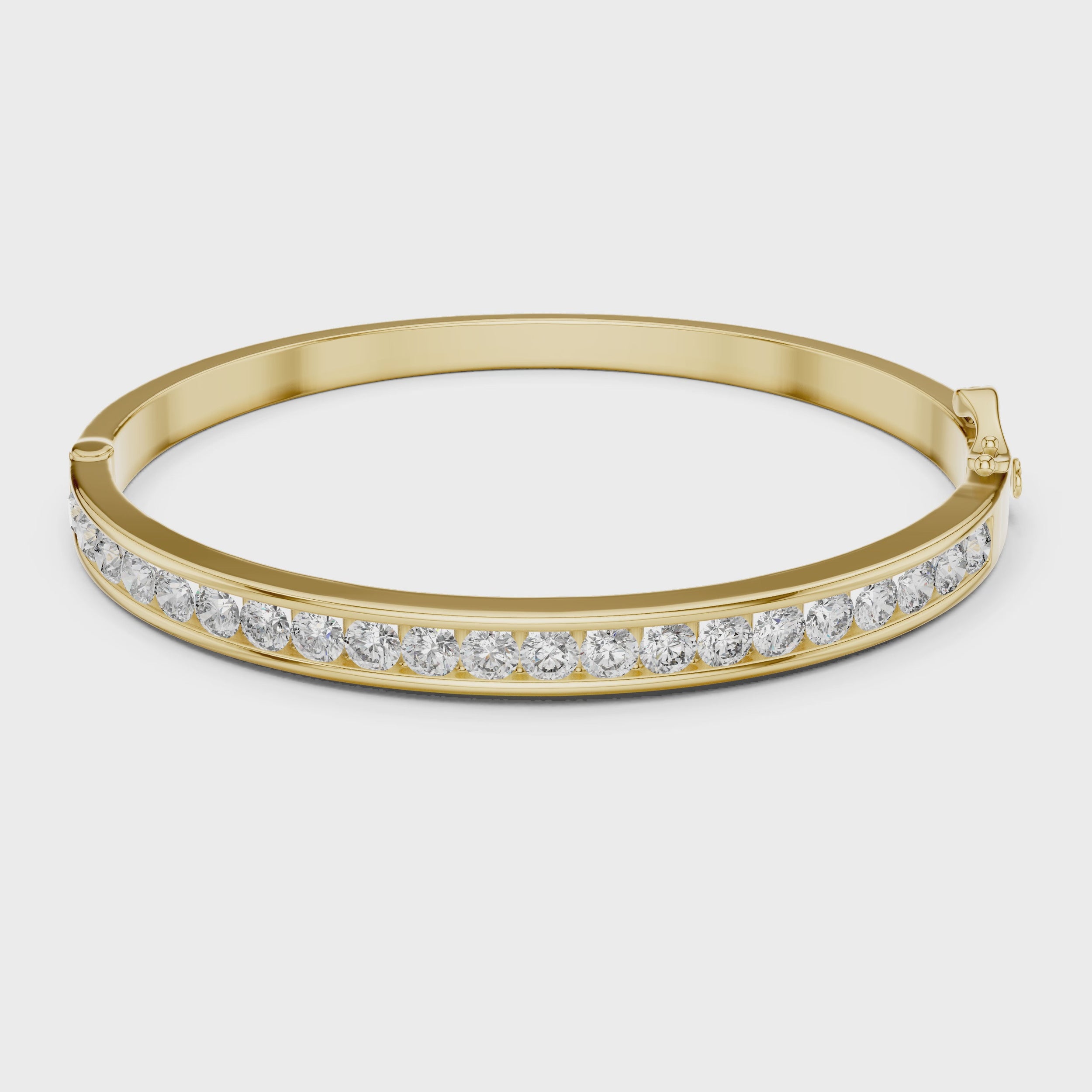 360 degree view of nail design moissanite bracelet in gold and silver luxury finish