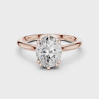 rose gold oval hidden halo engagement ring 360 rotation