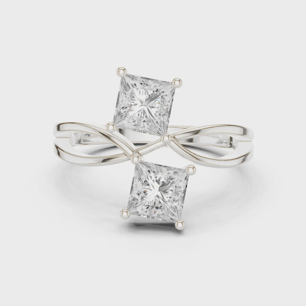 360 rotation toi et moi ring full sparkle
