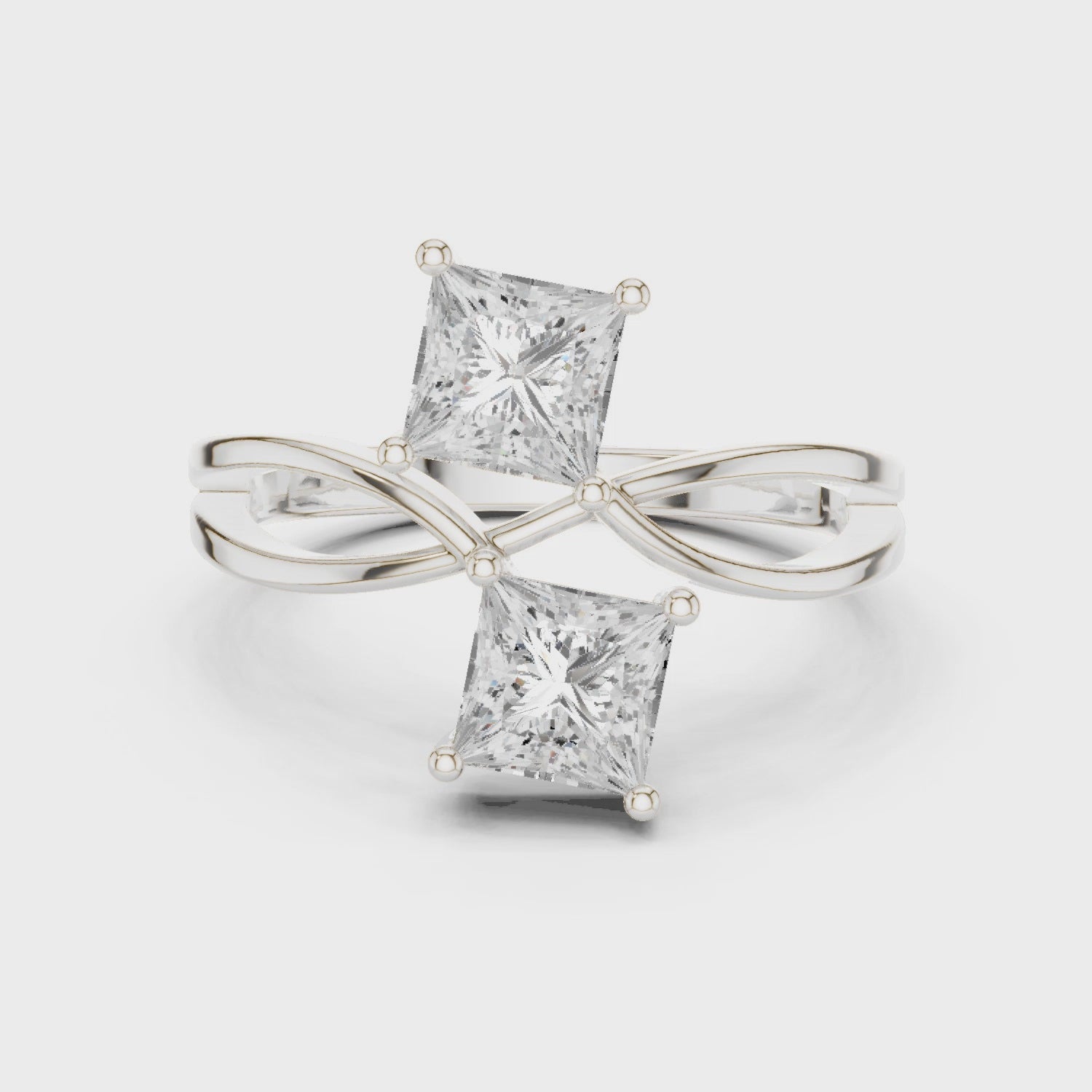 360 rotation toi et moi ring full sparkle