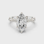 mozow x marquise moissanite twisted pave engagement ring white gold 360 degree rotating view
