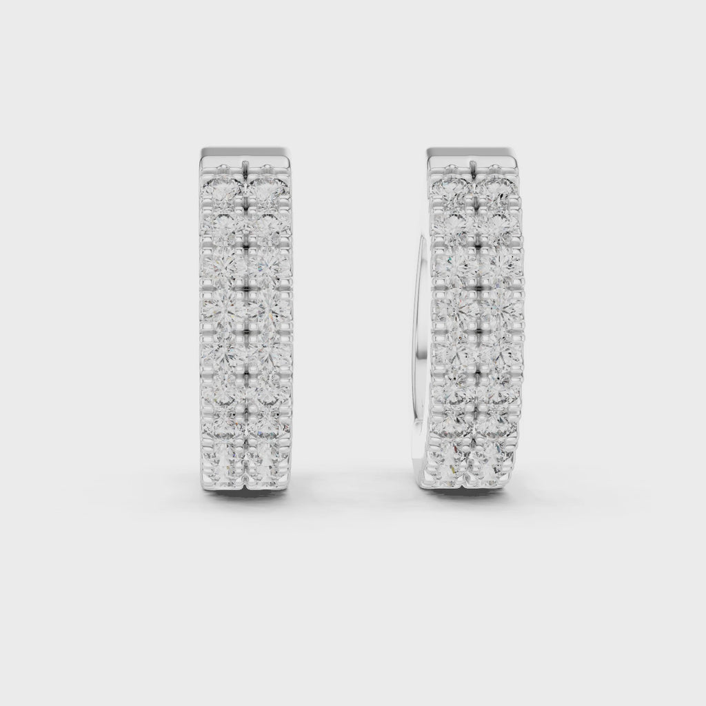 Diamond Huggie Hoop Earrings