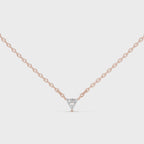 Full rotation trillion cut pendant necklace
