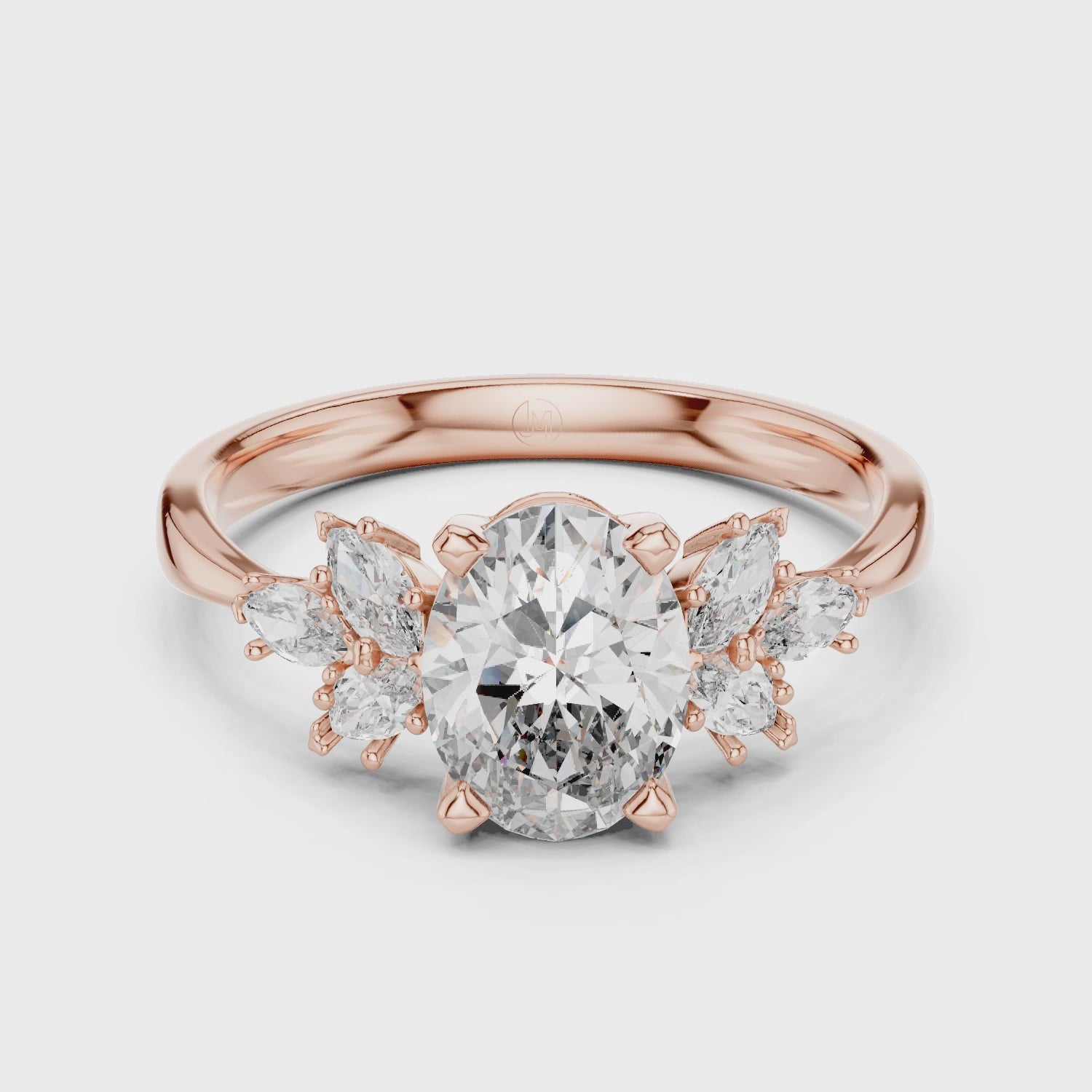 Oval Cluster Diamond Ring