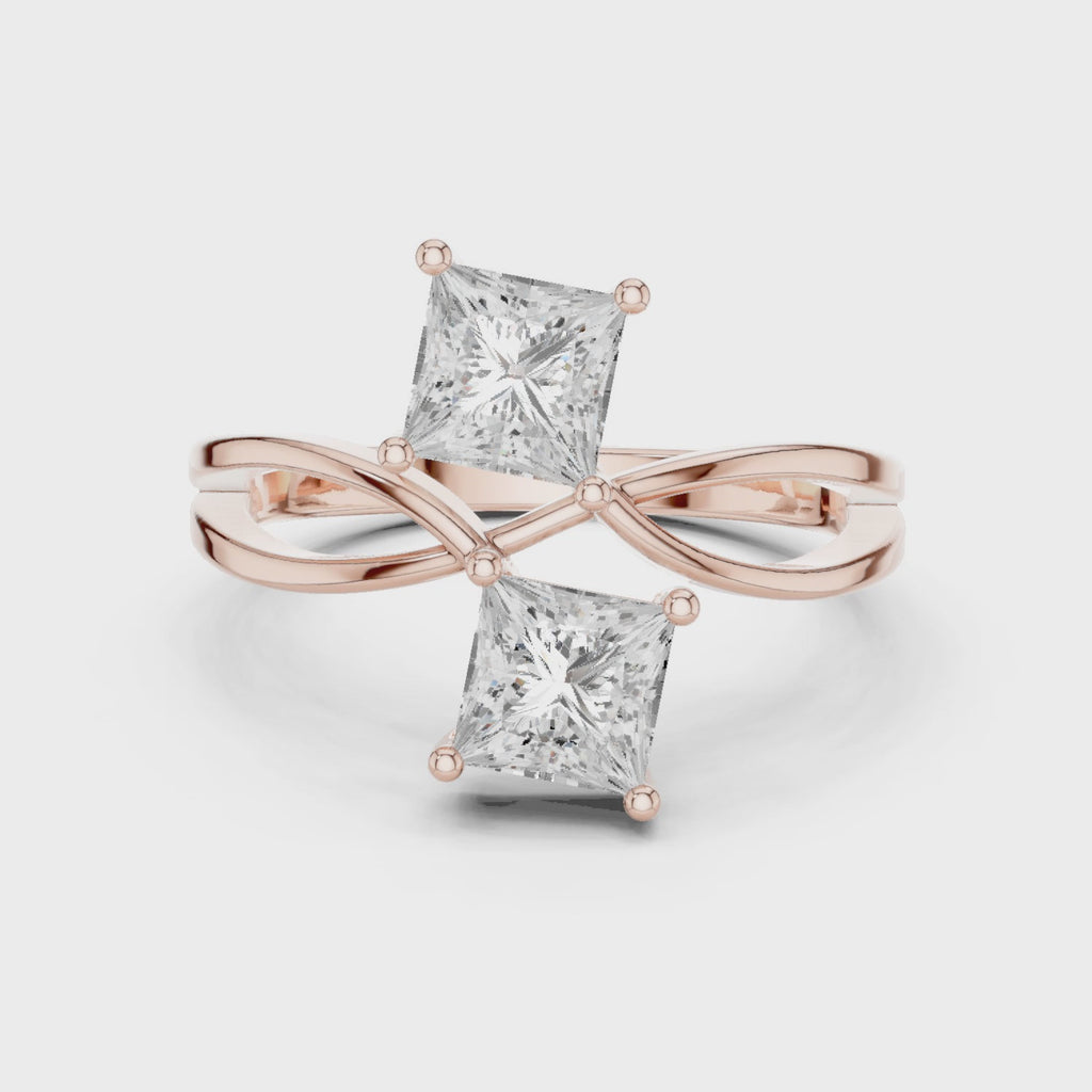 360 view princess cut ring brilliance