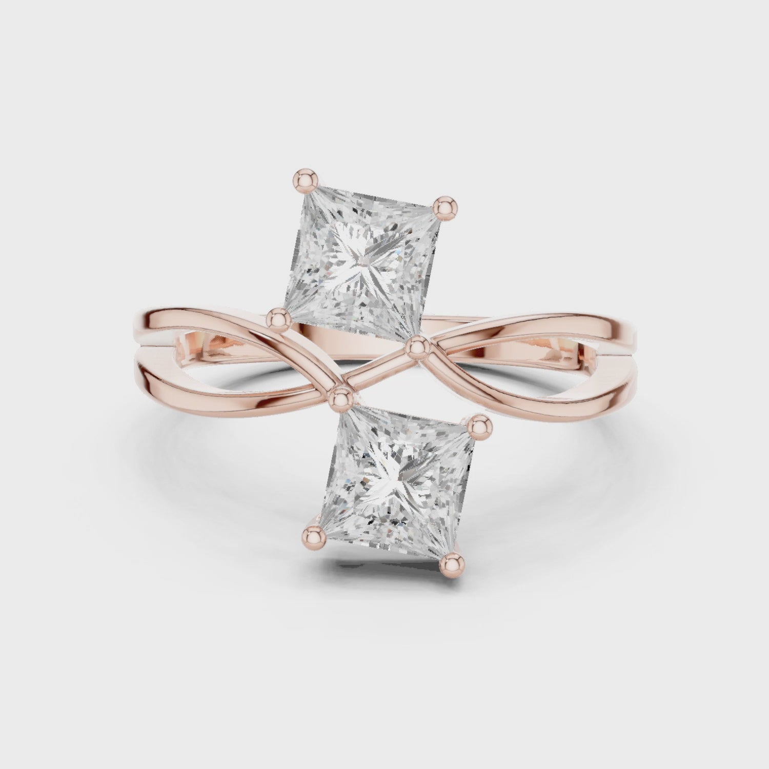 360 view princess cut ring brilliance