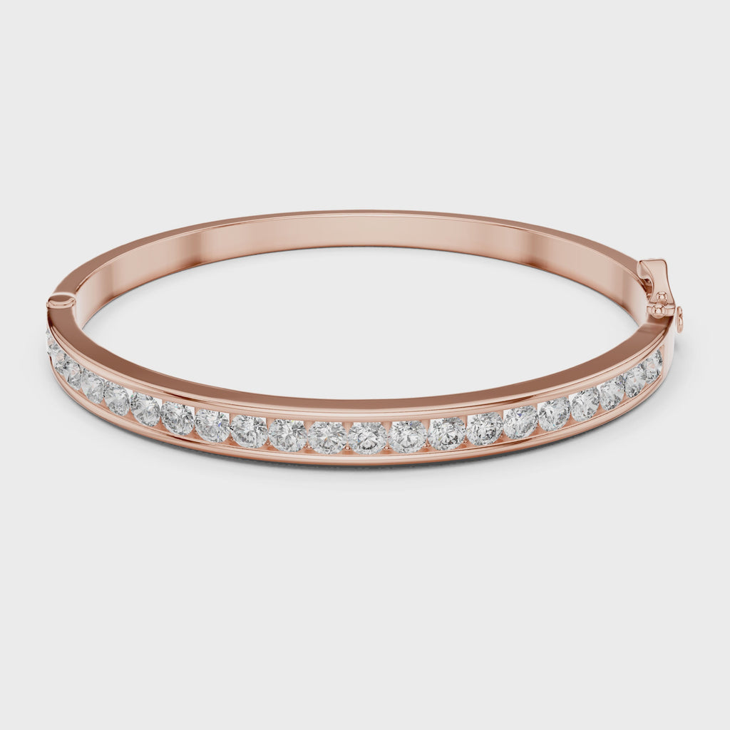 rose gold diamond bracelet side angle modern elegant design