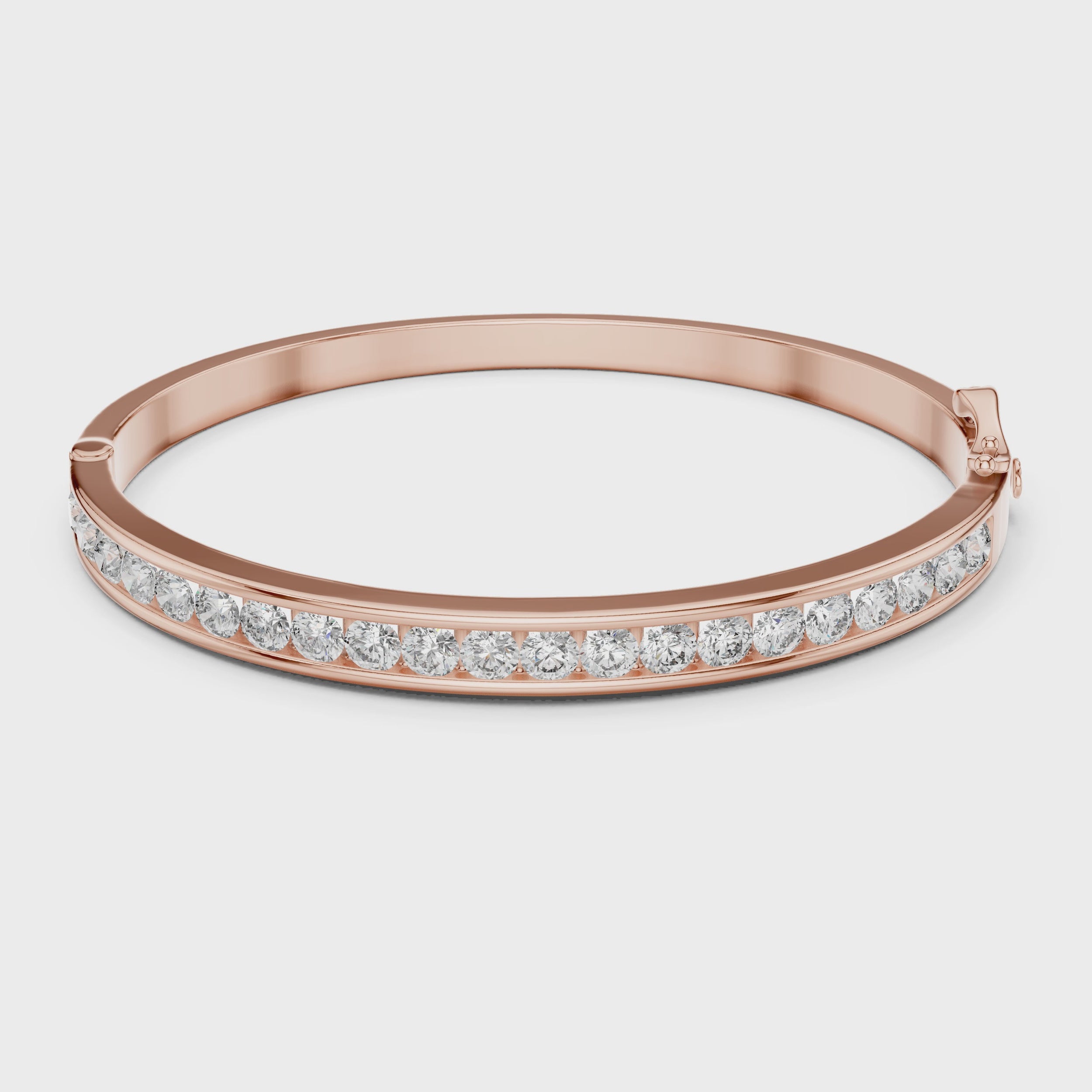 rose gold diamond bracelet side angle modern elegant design
