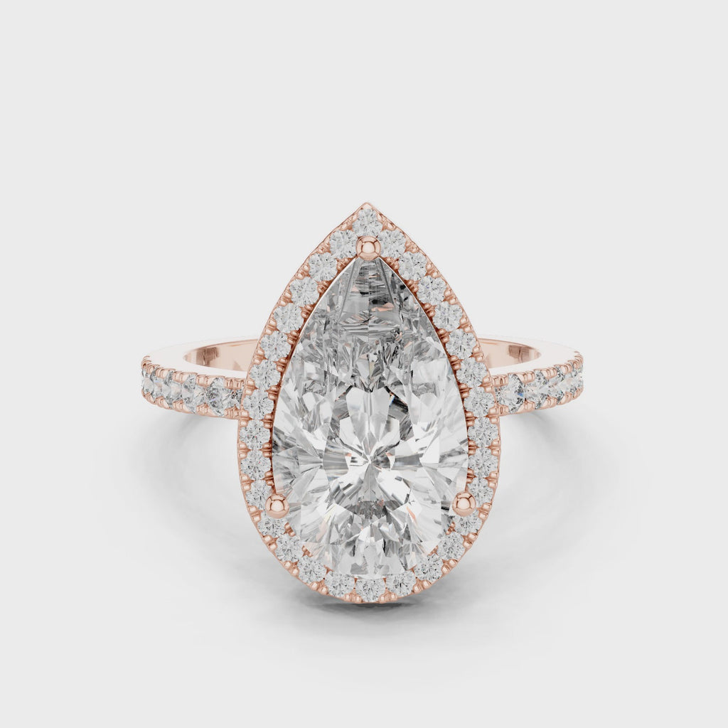 Pear Cut Halo Ring