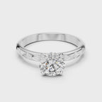 Round Solitaire Textured Designer Band