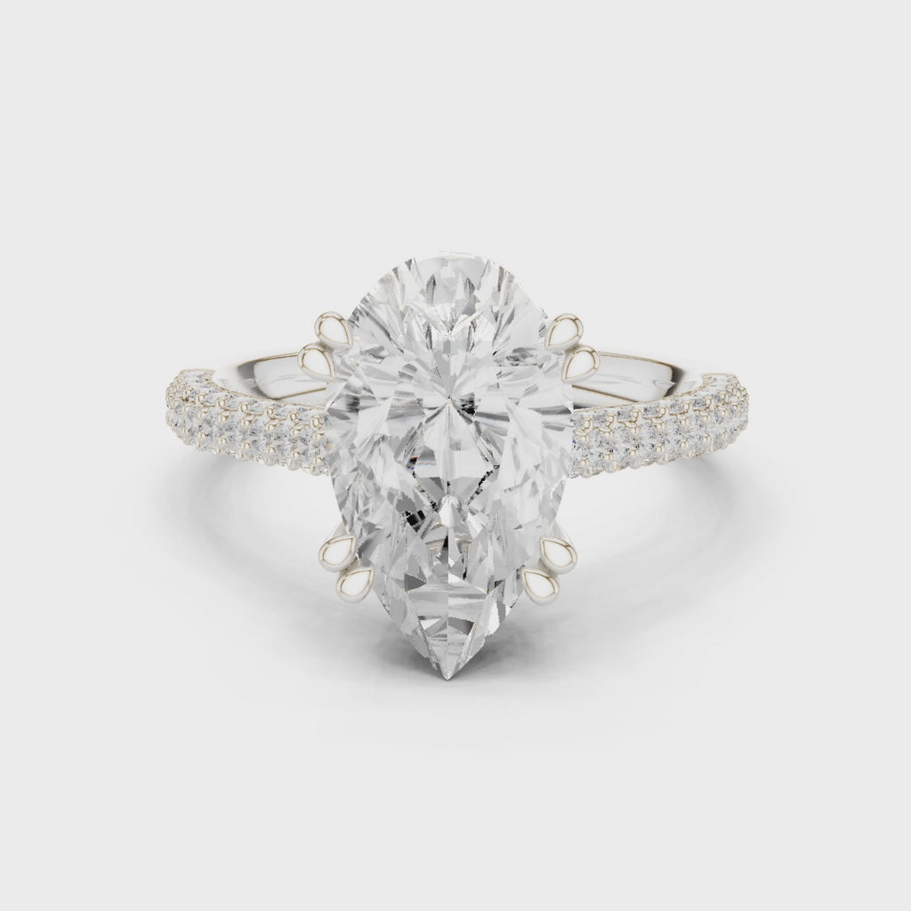 rotating pear ring close detailing and craftsmanship view