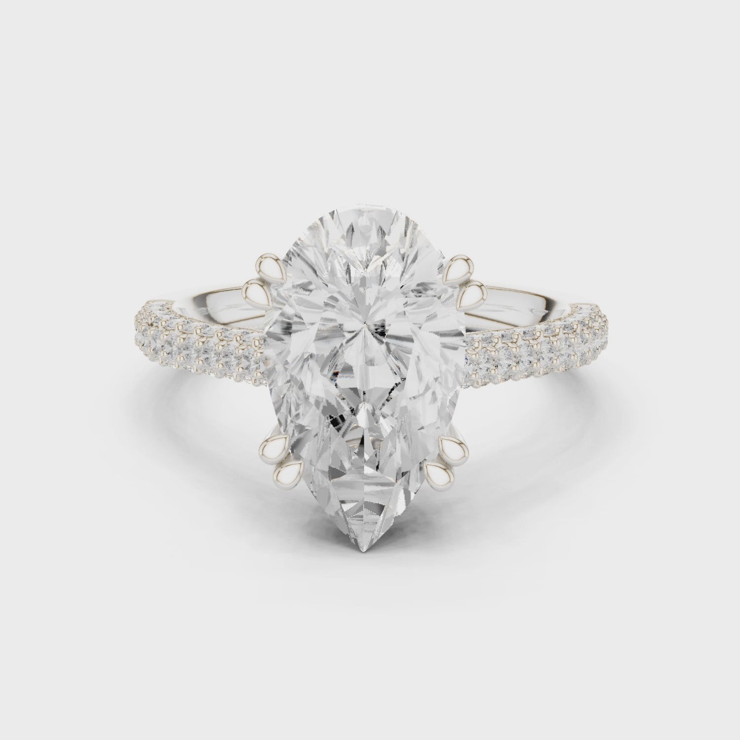 rotating pear ring close detailing and craftsmanship view