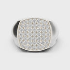 white gold mens diamond signet ring 360 rotation modern shine