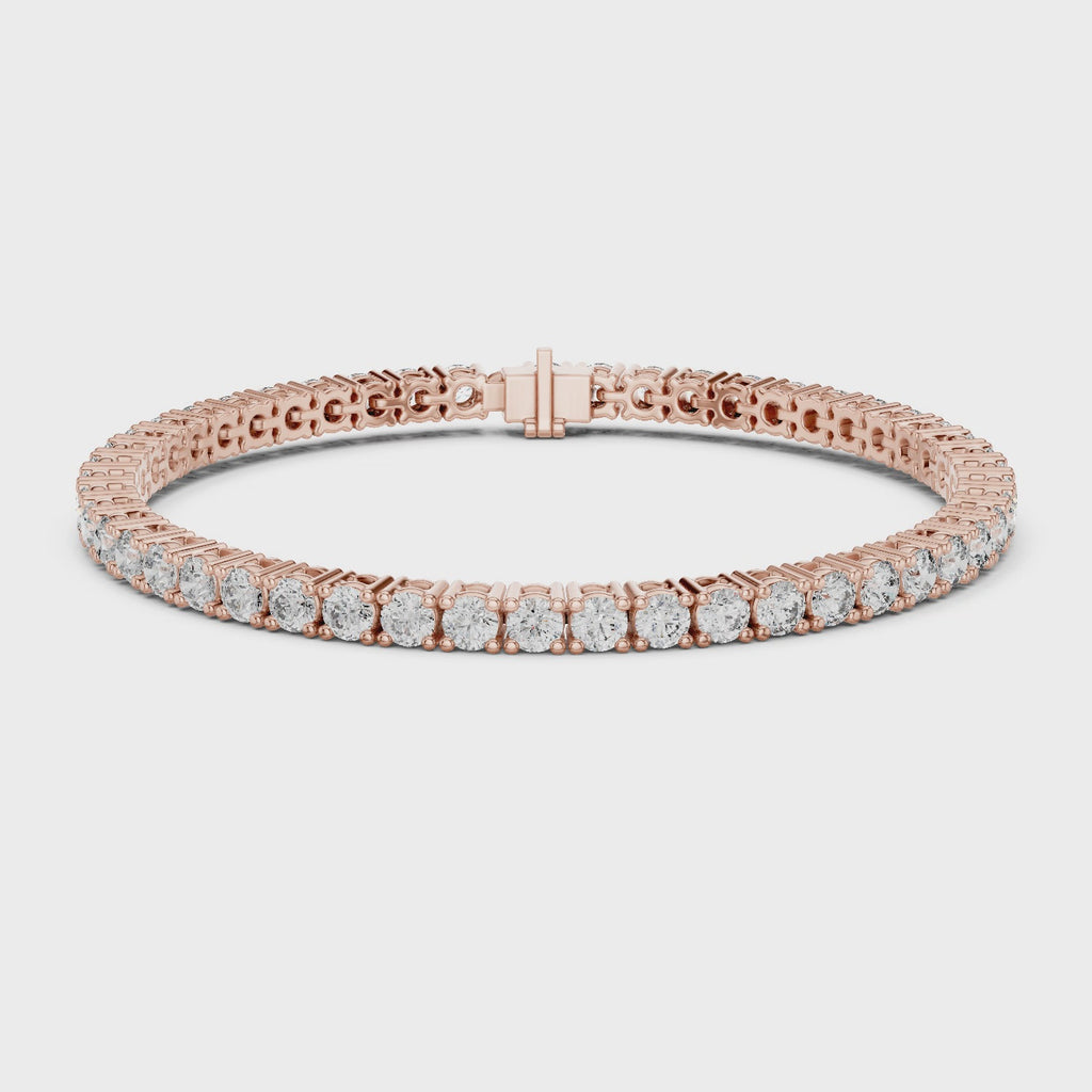 Rose Gold Full Rotation Video of 7 Inch Moissanite Tennis Bracelet