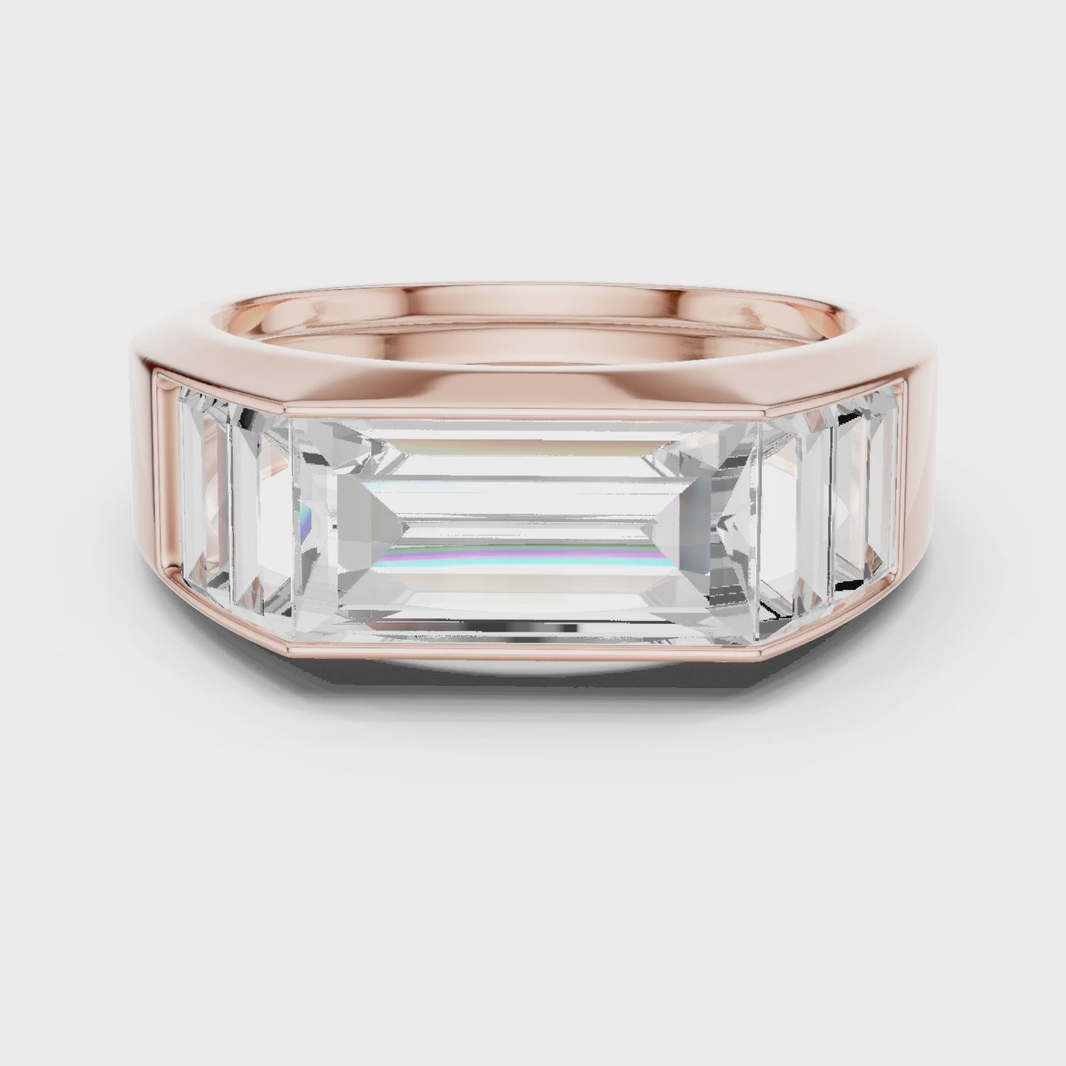 360 degree rotating view of Mozow X BLAZE 3.42 ct statement men’s ring in rose gold