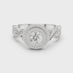 White gold round brilliant engagement ring 360 spin view
