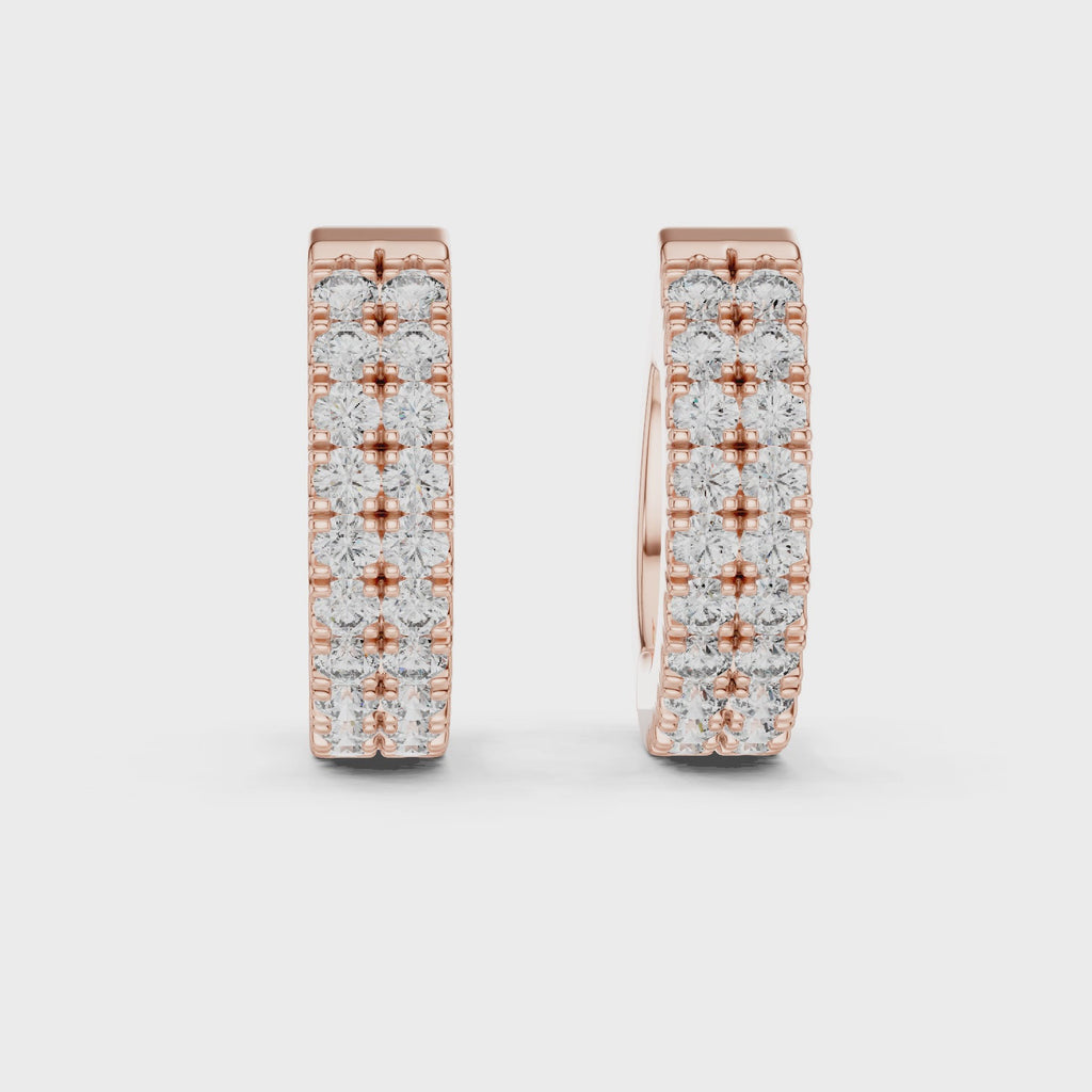 Diamond Huggie Hoop Earrings