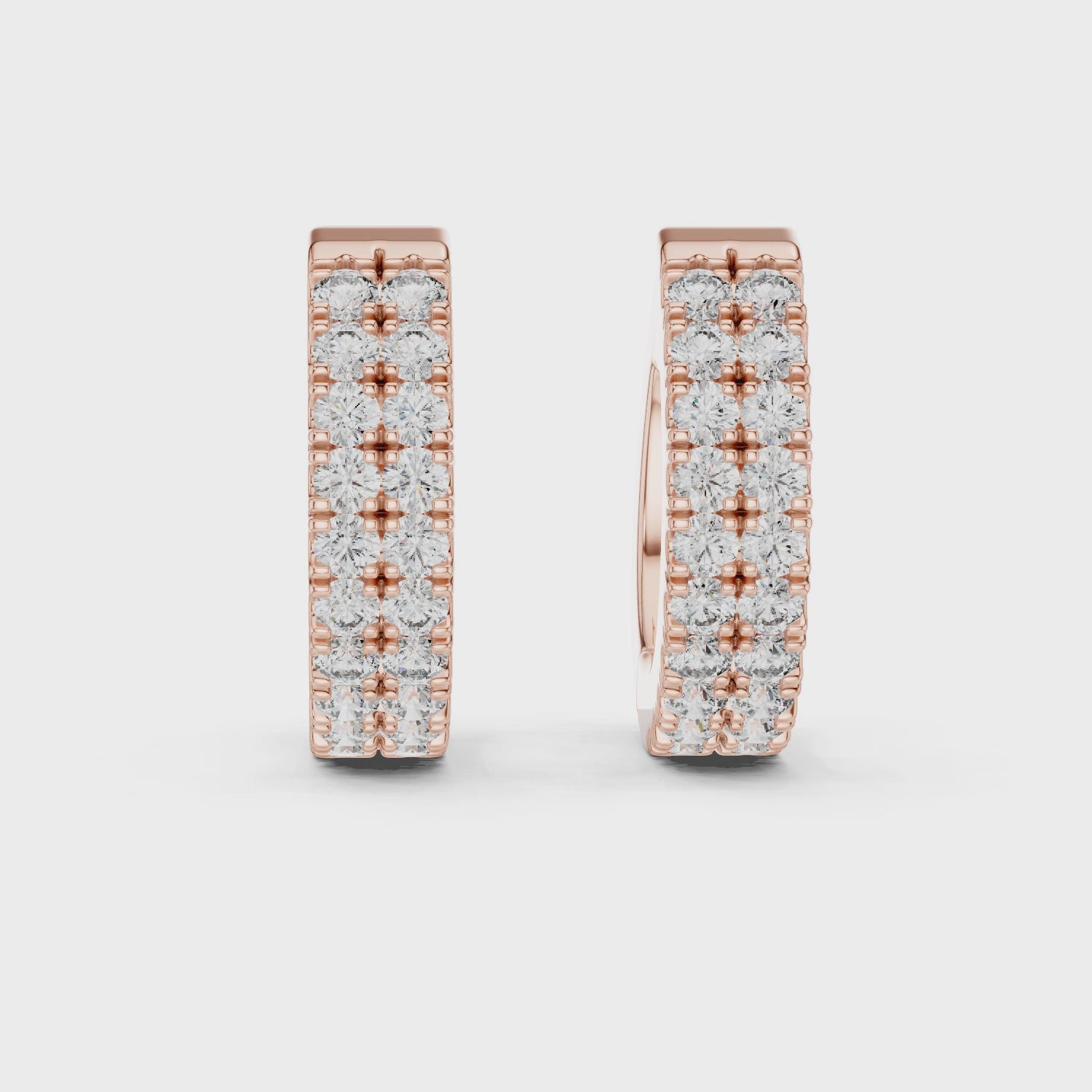 Diamond Huggie Hoop Earrings