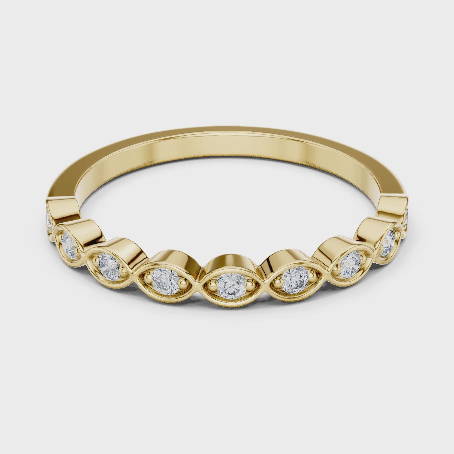 mozow x yellow gold moissanite ring 360 degree rotating jewelry showcase
